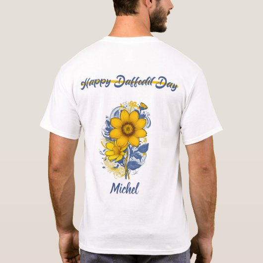 Daffodil Day - Daffodil kankerbewustzijnsbloem T-shirt (Achterkant)