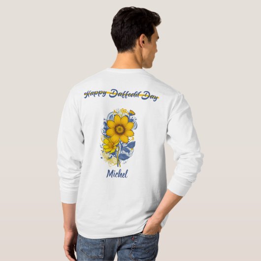 Daffodil Day - Daffodil kankerbewustzijnsbloem T-shirt (Achterkant volledig)