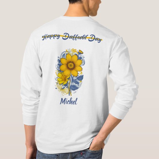 Daffodil Day - Daffodil kankerbewustzijnsbloem T-shirt (Achterkant)