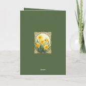 Daffodil Delight March Birthflower Celebration Kaart (Achterkant)
