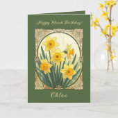 Daffodil Delight March Birthflower Celebration Kaart (Gele Bloem)