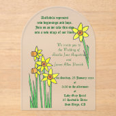 Daffodil Dream Wedding Invitation Acryl Uitnodigingen (Voorkant)