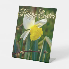 Daffodil & Easter wishes Reclamebord Met Voetstuk