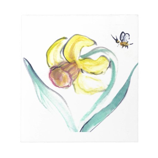 Daffodil en Buzzin Bee, Sumi-e Notitieblok (Voorkant)