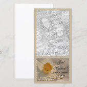 Daffodil en Pearls, gewoon gehuwde fotokaart Aankondiging (Voorkant / Achterkant)