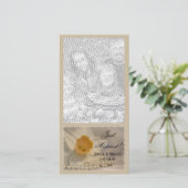 Daffodil en Pearls, gewoon gehuwde fotokaart Aankondiging (Staand voorkant)