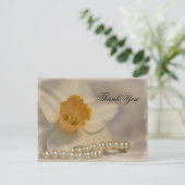 Daffodil en Pearls Wedding Bedankt Briefkaart (Staand voorkant)