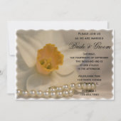 Daffodil en Pearls Wedding Kaart (Voorkant)