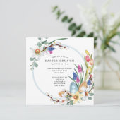 Daffodil en Spring Floral-paasplein Kaart (Staand voorkant)