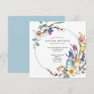 Daffodil en Spring Floral-paasplein Kaart