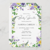 Daffodil en Wildflower Bloemen Bloemen Baby Sprink Kaart (Voorkant / Achterkant)