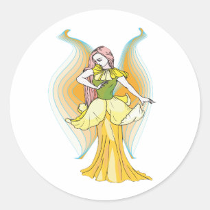 Daffodil-Faerie Ronde Sticker