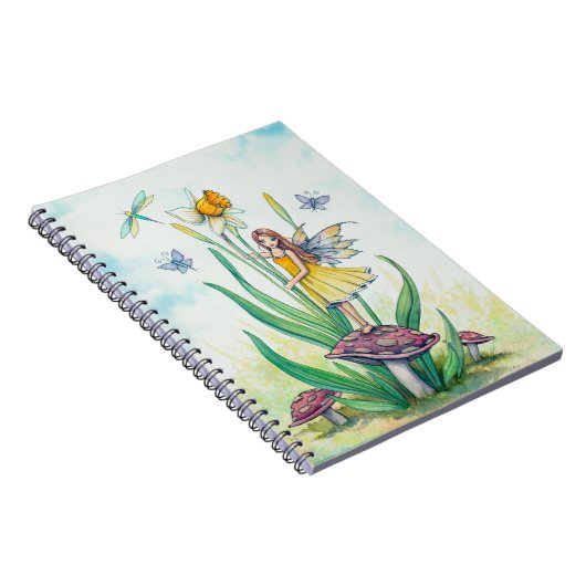 Daffodil Fairy Fantasy Art Notitieboek (Rechterzijde)