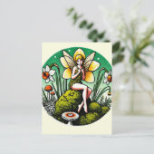 Daffodil Fairy Spring Fairies Flower Garden Briefkaart (Staand voorkant)