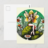 Daffodil Fairy Spring Fairies Flower Garden Briefkaart (Voorkant / Achterkant)