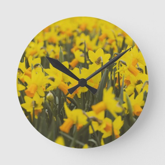 Daffodil Field Ceramic Tegel Ronde Klok (Voorkant)