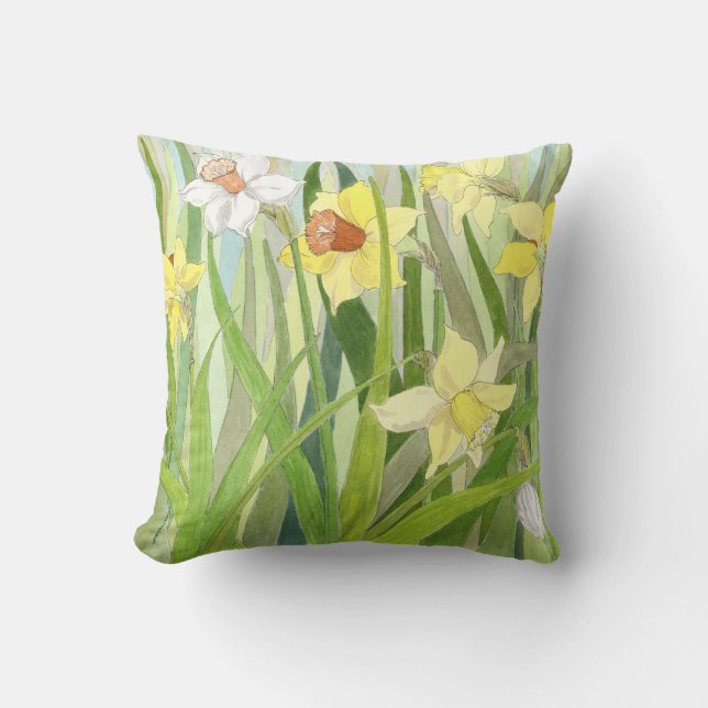 Daffodil Fields Square Pillow Kussen (Voorkant)