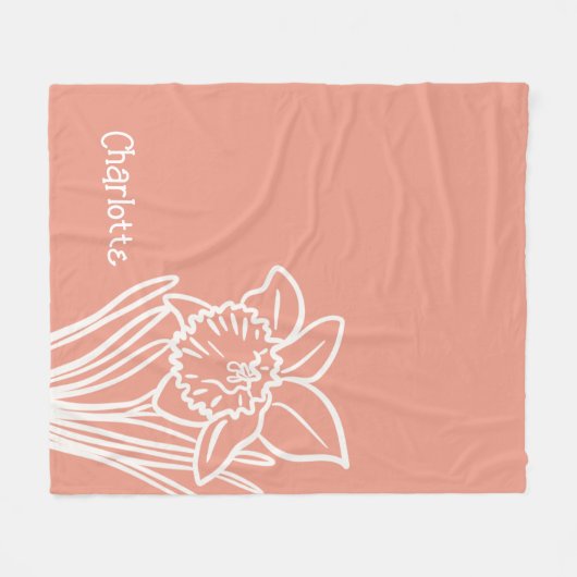 Daffodil Fleece Blanket Deken (Voorkant (Horizontaal))