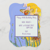 Daffodil Floral 40th Birthday Yellow Invitation Kaart (Voorkant / Achterkant)