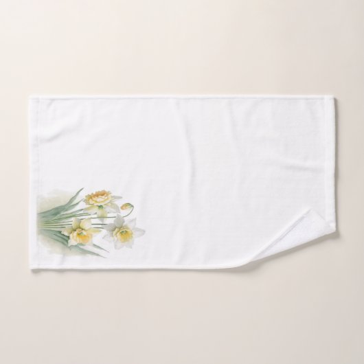 Daffodil Floral Bath Towel Set Bad Handdoek (Handdoek)