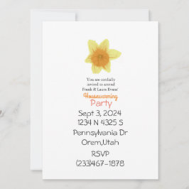 Daffodil Floral Housewarming Party Uitnodiging