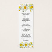 Daffodil Floral Photo Funeral Memorial Bookmark Mini Visitekaartjes (Achterkant)