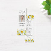 Daffodil Floral Photo Funeral Memorial Bookmark Mini Visitekaartjes (Bureau)
