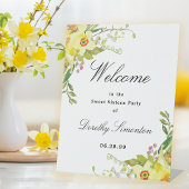 Daffodil Floral Sweet 16 Party Welkom Reclamebord Met Voetstuk