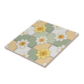 Daffodil Floral Tile Pattern Tegeltje (Zijkant)