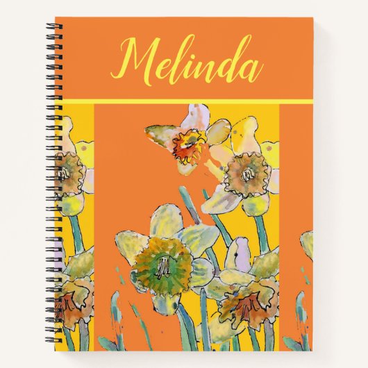 Daffodil Floral Waterverf Notitieboek Journal (Voorkant)