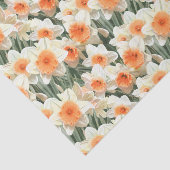 Daffodil Floral White Peach Pattern Tissuepapier (Detail)