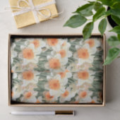 Daffodil Floral White Peach Pattern Tissuepapier (Geschenk)