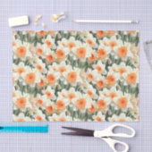 Daffodil Floral White Peach Pattern Tissuepapier (Craft)
