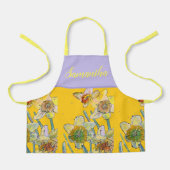 Daffodil Floral Yellow Spring Flower Pattern Kinde Schort (Voorkant)