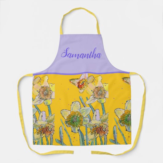 Daffodil Floral Yellow Viola Spring Flower Pattern Schort (Voorkant)