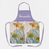 Daffodil Floral Yellow Viola Spring Flower Pattern Schort (Voorkant)