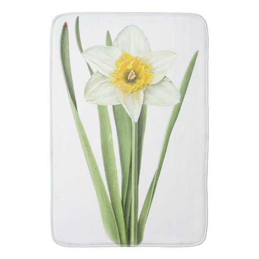 Daffodil Flower Botanical Art Badmat (Voorkant Verticaal)