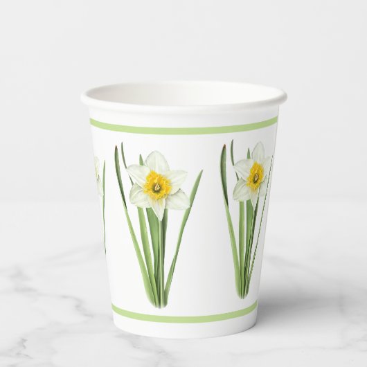 Daffodil Flower Botanical Art Papieren Bekers (Achterkant)