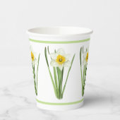 Daffodil Flower Botanical Art Papieren Bekers (Links)