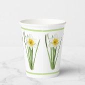 Daffodil Flower Botanical Art Papieren Bekers (Rechts)