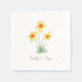 Daffodil Flower Custom Wedding Monogram  Servet (Voorkant)