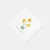 Daffodil Flower Custom Wedding Monogram  Servet (Hoek)