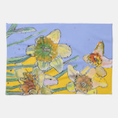 Daffodil Flower Floral Spring Waterverf Lavender Theedoek (Horizontaal)