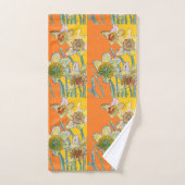 Daffodil Flower Floral Waterverf Oranje Bad Handdoek (Handdoek)