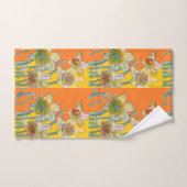 Daffodil Flower Floral Waterverf Oranje Bad Handdoek (Handdoek)