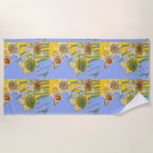 Daffodil Flower Floral Waterverf Paars Lila Strandlaken (Voorkant)