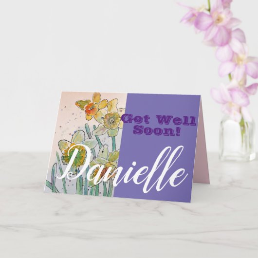 Daffodil Flower Get Good Snel Womans Name Card Kaart (Orchidee)
