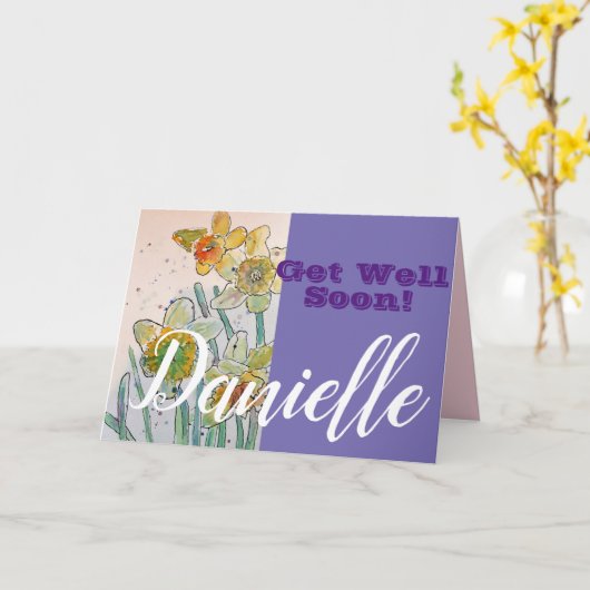 Daffodil Flower Get Good Snel Womans Name Card Kaart (Gele Bloem)