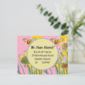 Daffodil Flower New Address Briefkaart we move (Staand voorkant)