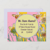 Daffodil Flower New Address Briefkaart we move (Voorkant / Achterkant)